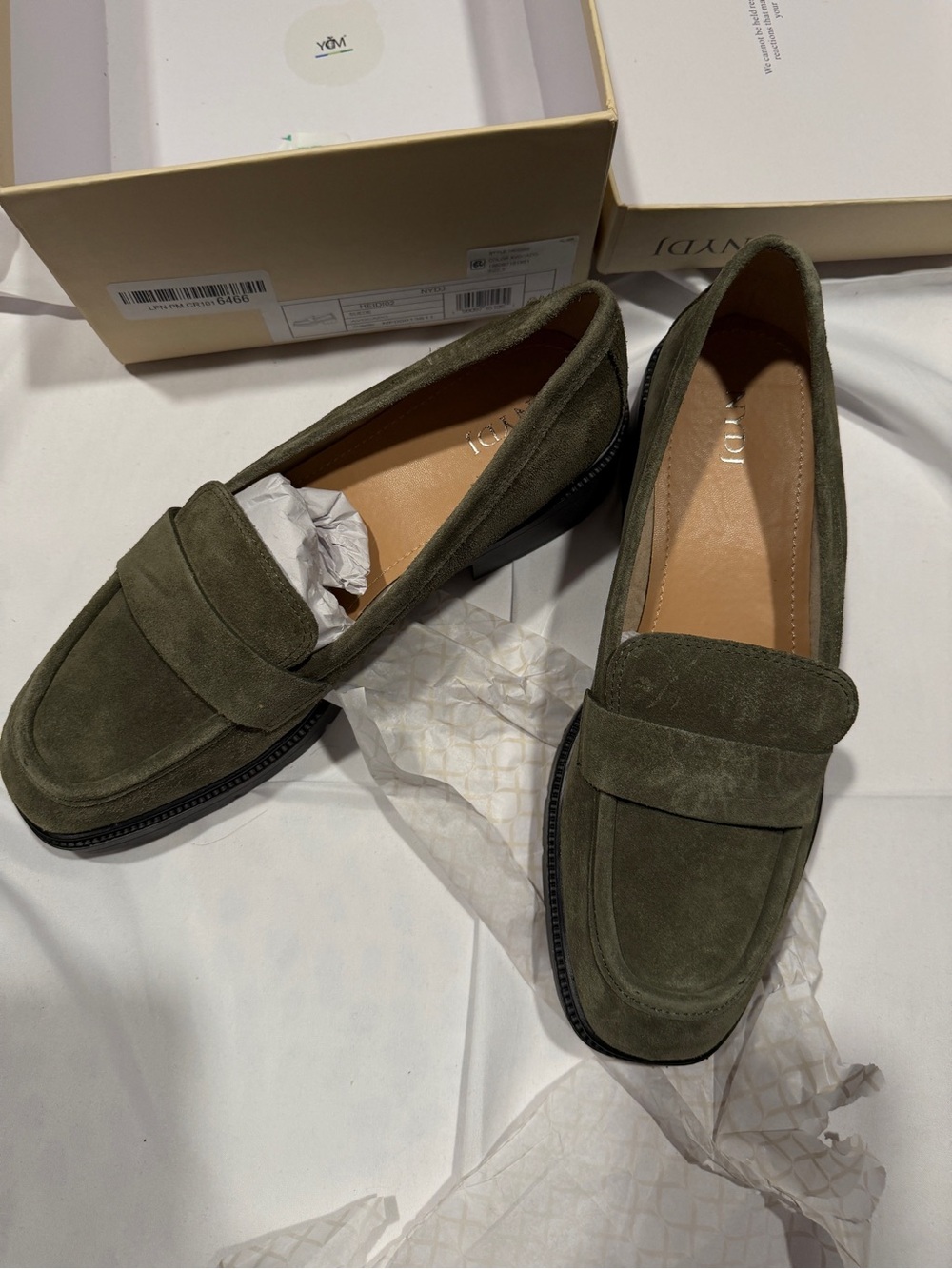 NYDJ Olive Suede Penny Loafers - Women